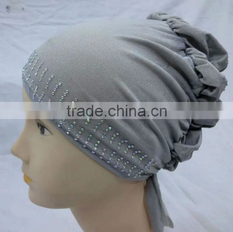 A473 latest fashion turban elastic islamic cap/MUSLIM HIJAB