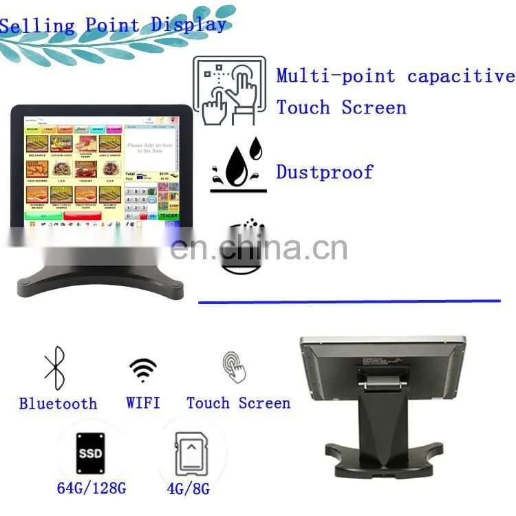 J1900 12''Billing Machine pos/Cashier/Supermarket Dual Stand Terminal Screen Smart Window10 Pos System