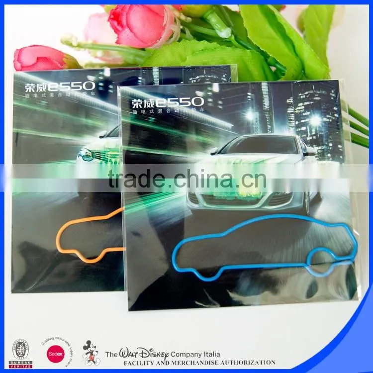 Customized pantone color plastic metal car design paper clip