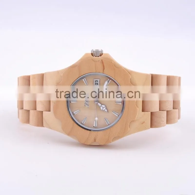 2015 wholesale wood watch vogue wrist wooden watch for men and women with customized logo