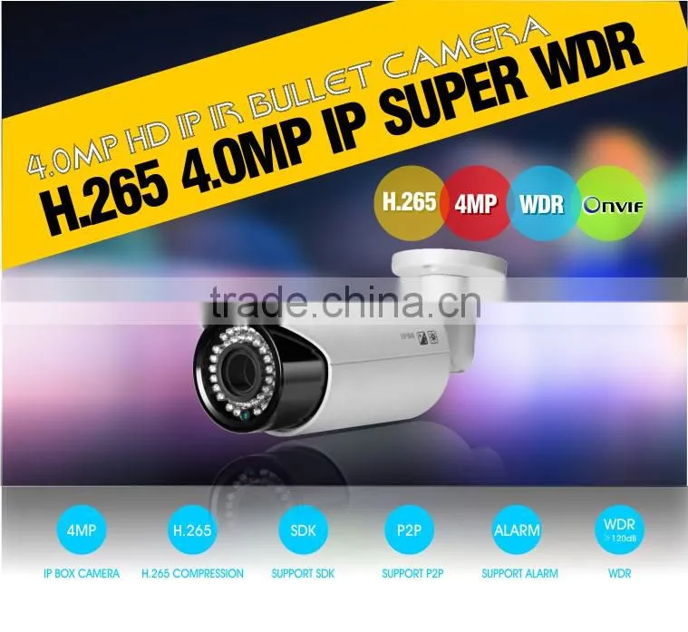 H.265 Hi3516A 4MP/5MP HD IP high performance WDR varifocal bullet CCTV camera supporting onvif protocol