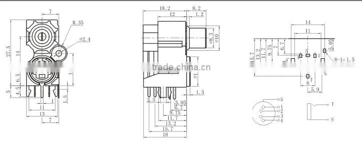 multifunction stereo pin rca connector
