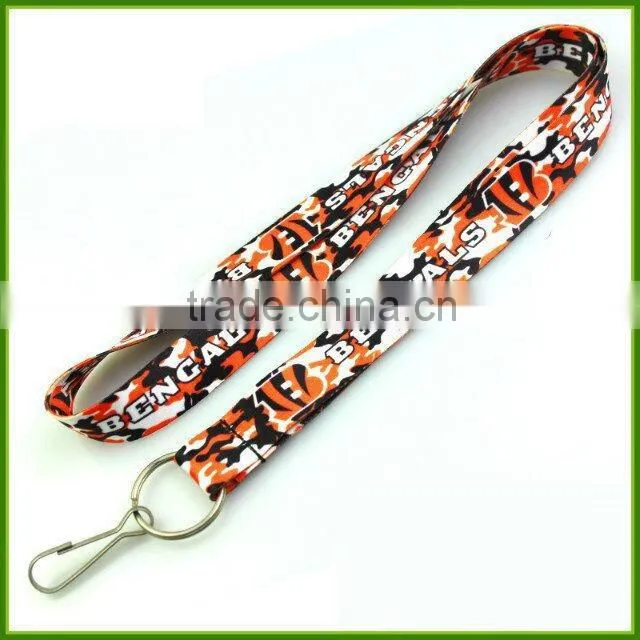 Rope manufacturers professional custom dark gradient color heat transfer lanyard webbing lanyard free sample