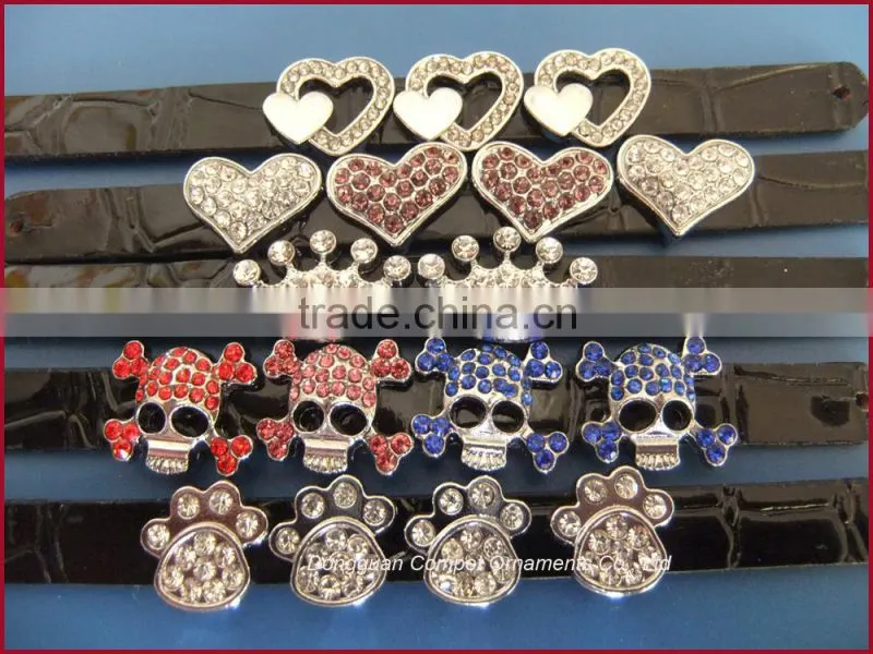 10mm slide horseshoe charm,the metal horseshoe,diamond horseshoe charm
