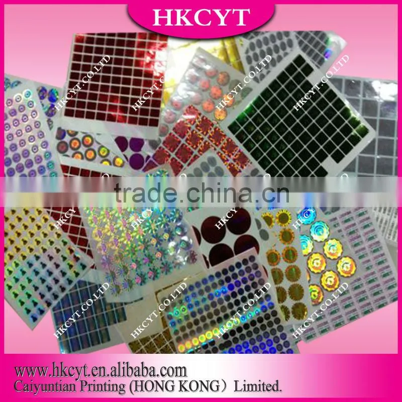 Hologram aluminum foil label sticker