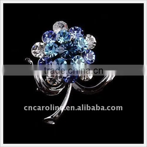 2012 New Design Vintage Rose Rhinestone Brooch