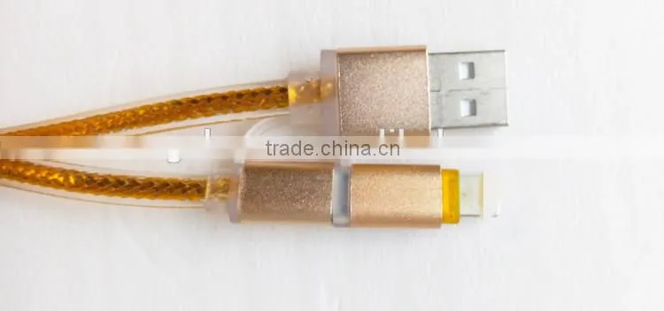 led lighting 8pin micro usb cable, phone charging cable, data usb cable 2in1 usb cable for iPhone