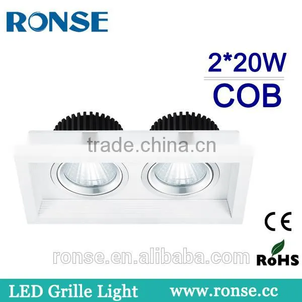Ronse 2*20W led cob grille light simple design high quality for home/office(RS-2114-2(C))
