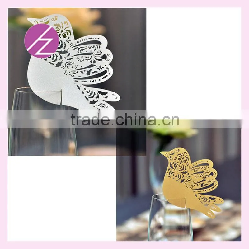 Wholesale Love Birds laser cut place card, table card for wine glass JK-79