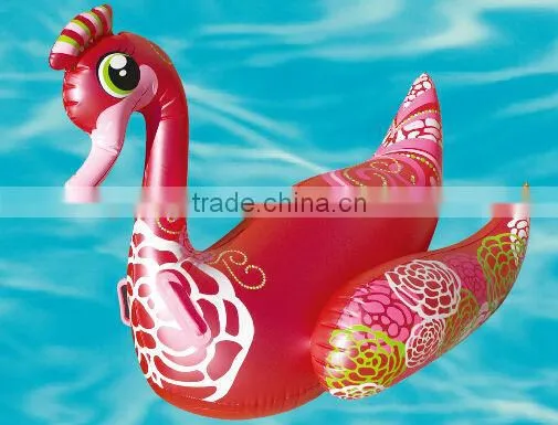 pvc inflatable floating swan rider/baby inflatable rider/inflatable sea rider