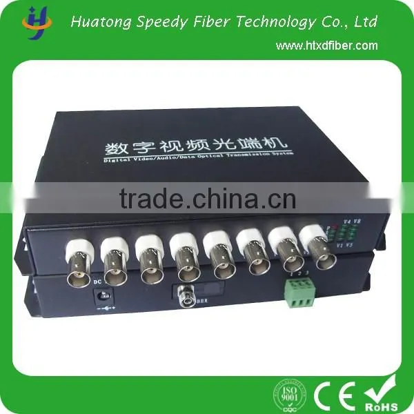 Manufacturer 8 ch Video over Fiber Optical converter for Security System