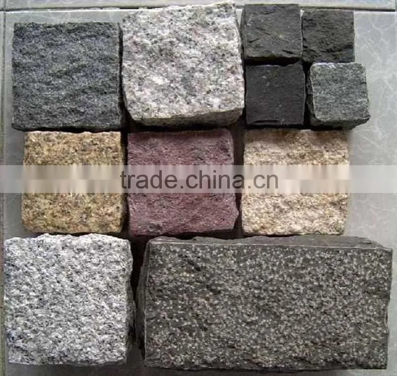G682 Yellow Rusty Granite Cube Stone