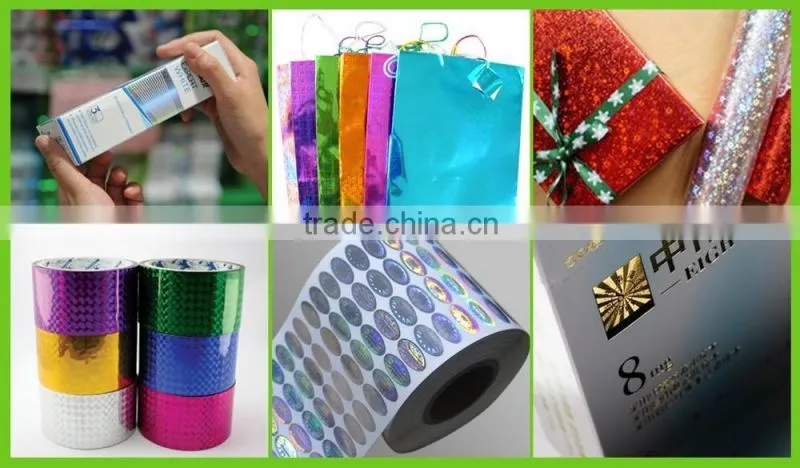 Corona treated transparent bopp holographic film