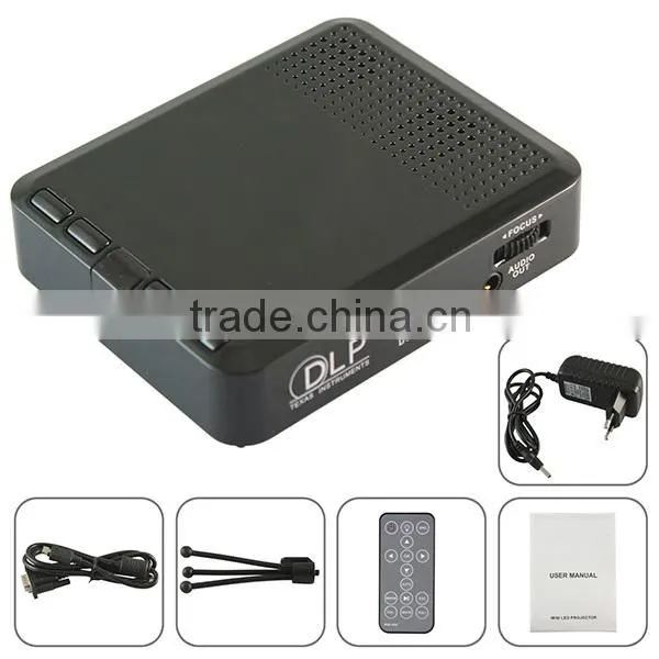 HDMI/VGA/AV/USB/MICRO USB Support Mini Pocket Multimedia DLP LED Projector