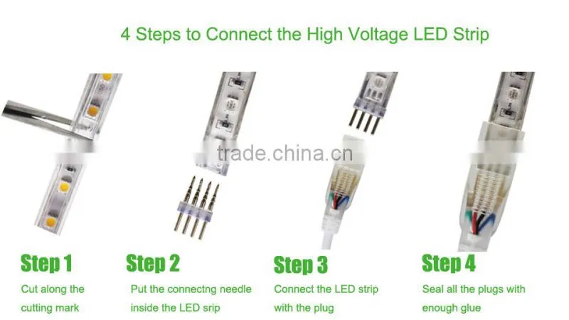 Green color Christmas Strip Lights 110V waterproof
