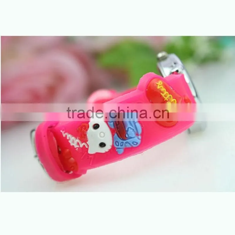 Adorable child's timepieces, hello kitty face girl's watch, popular vogue 3D silicone strap kid's watch