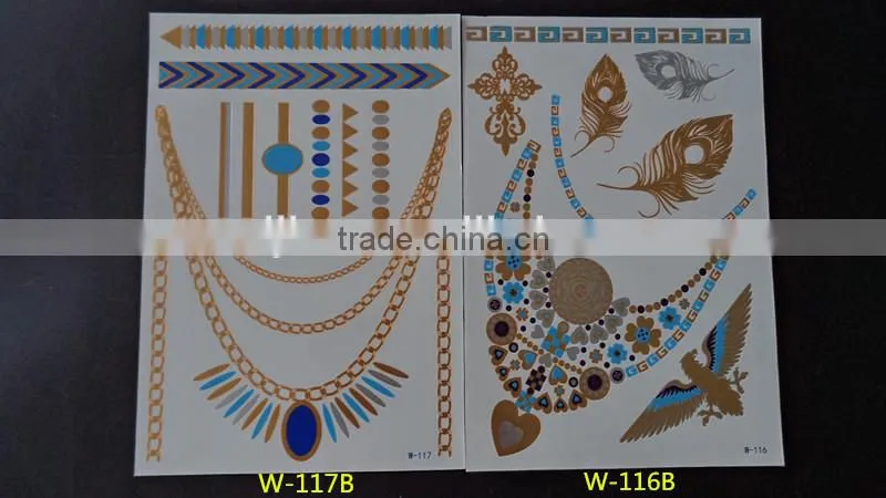 Blingbling silver tattoos Flash TattoosTemporary gold arabic tattoos wholesaler