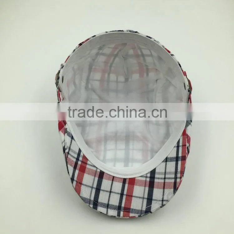 custom promotional check cotton ivy hat