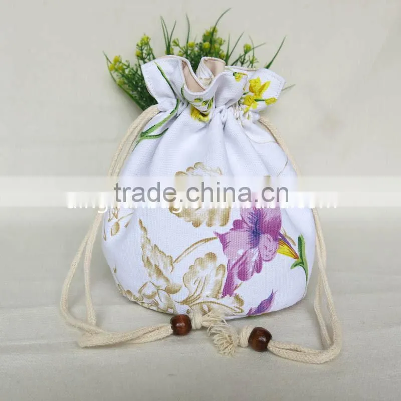 wholesale cotton fabric drawstring bag