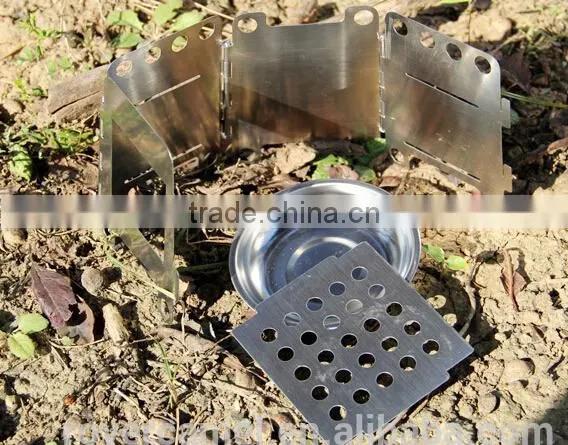 2015 new arrived pocket stainless steel Wood Camping Stove