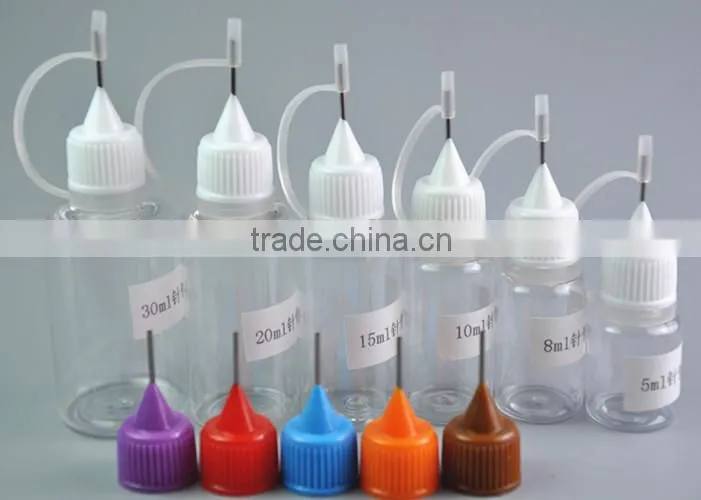 5ml 10ml clear PET plastic e liquid bottle with childproof lid