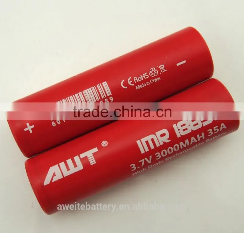 Hot selling AWT 18650 3000mah 35A 3.7v Subox mini kit vape mod box mod griffin rta philippines avocado 24 rdta awt 18650