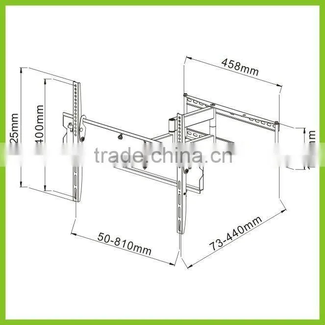 PLB146XL Articulating Single Swing Arm Curve LED TV Wall Brackets