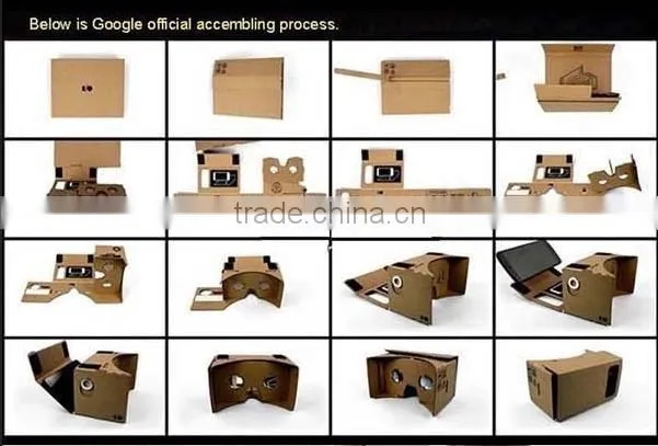 High quality DIY Magnet Google Cardboard Virtual Reality VR Mobile Phone 3D Viewing Glasses For 5.0" Screen Google VR 3D Glasses