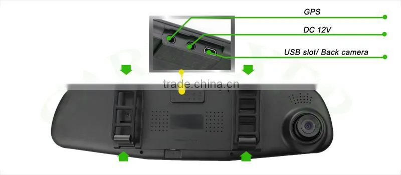Private OEM Dual Camera 1080P Parking Mode GPS car dvr rearview mirror for world