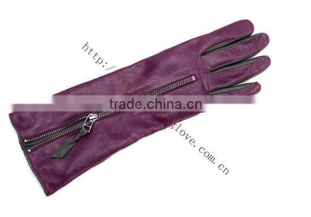 HS089 fashion leather gloves brown leather gloves