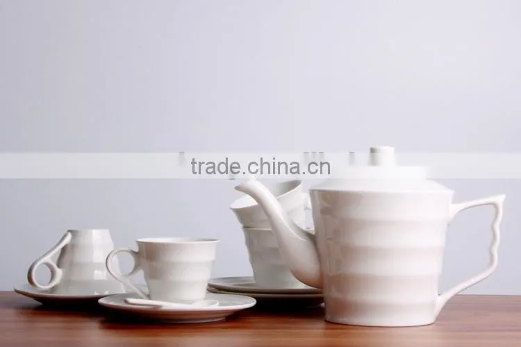 fashionable domestic white ceramic teapot with stripe