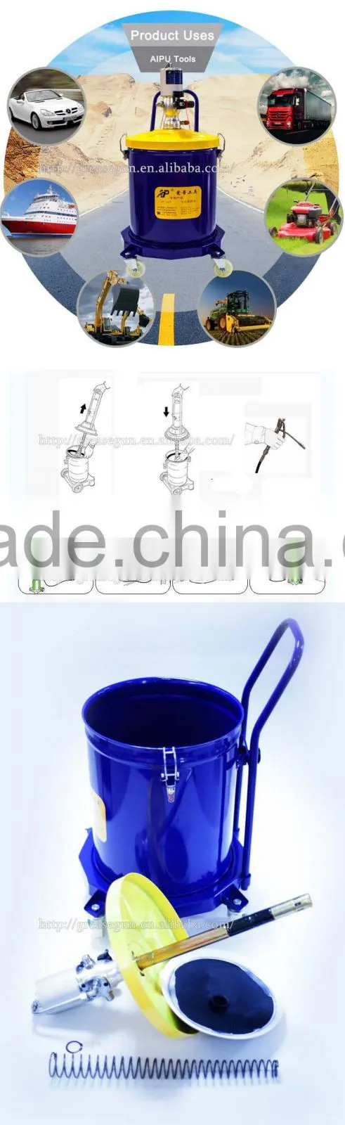 Different Types Of Oil Pump For Grease Guns, 10-14L/Min Grease Output