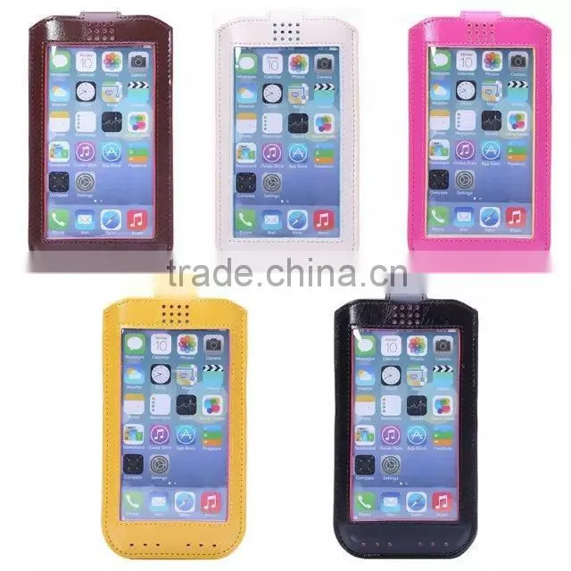 PU material plastic pouch bag, compatible brand apple i phone 6