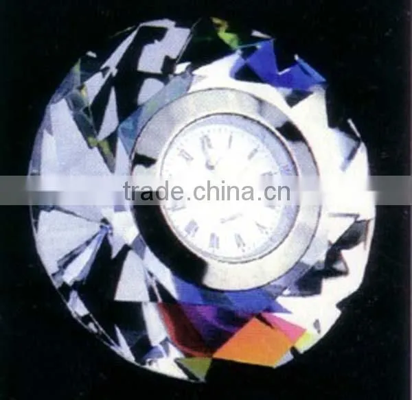 Personality Colorful Round Crystal Clock for Decoration Gifts