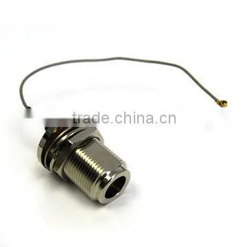 N female, bulkhead to IPEX with 1.13 cable, cable assembly, pigtail, jumper cable