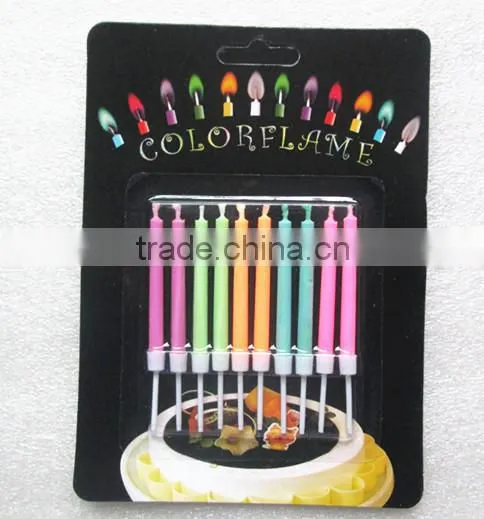 Factroy sale colored flame candle for birthday wholesale