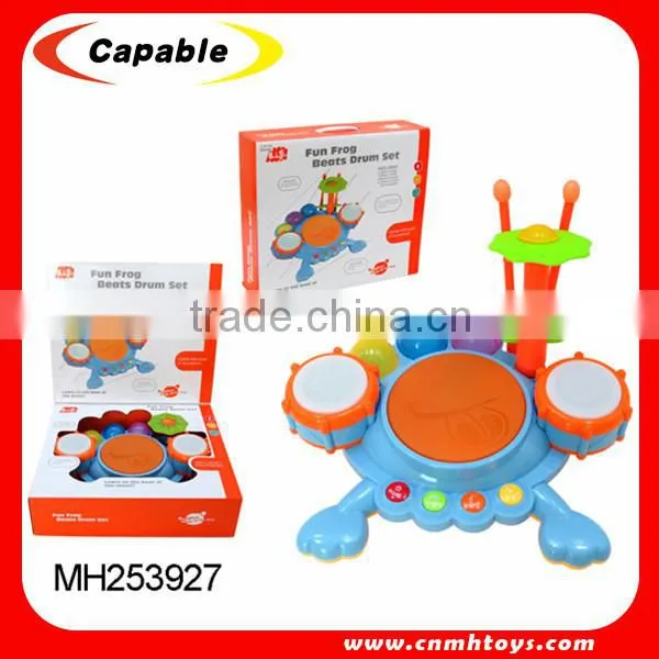 plastic cartoon drum set toy for kid
