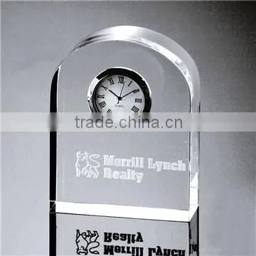 Crystal table clock for office decoration