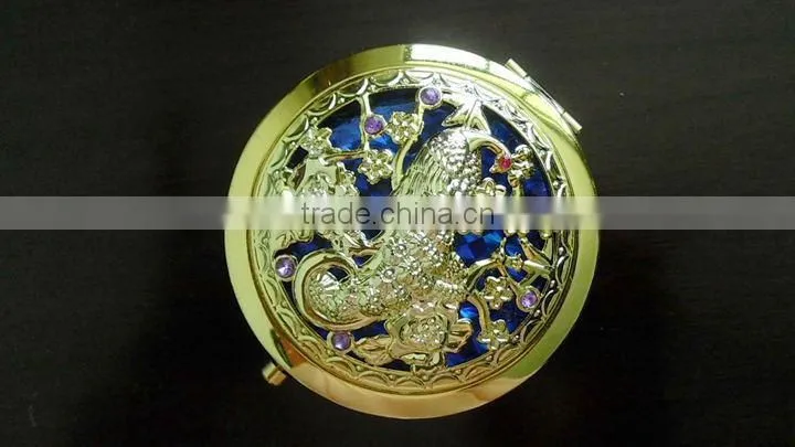hot selling new Fancy flower light cosmetic pocket makeup mirror for lady's make up