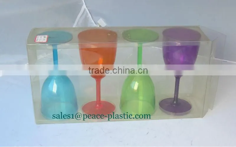 2014 hot sale plastic goblet wine cup without lid