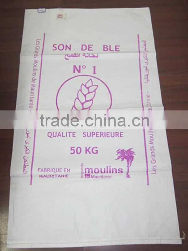 hot selling pp plastic printed wheat rice bag 50kg