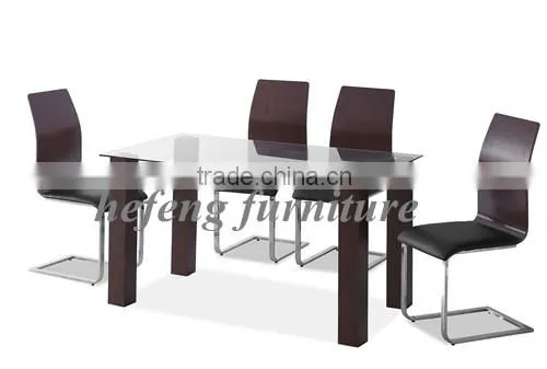 Luxury dining table set with 4 wooden chairs