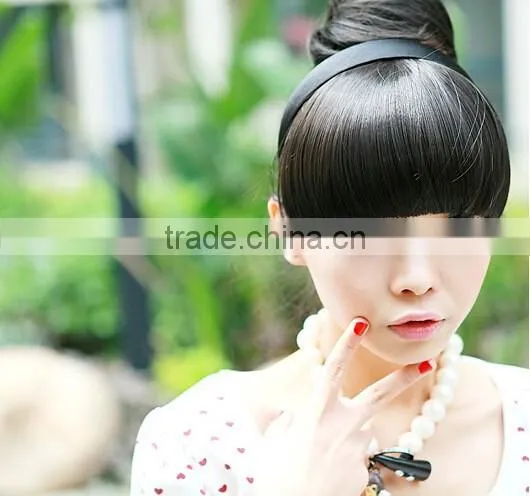 2016 New style heat resistant fiber black hair curly bangs