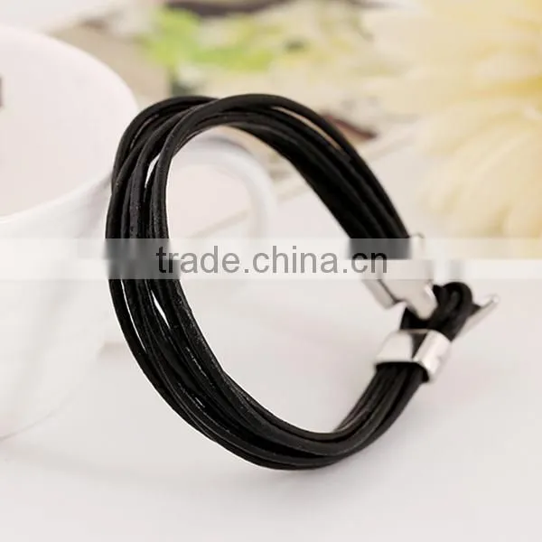 multilayers boys thin leather bracelet, teen leather bracelet