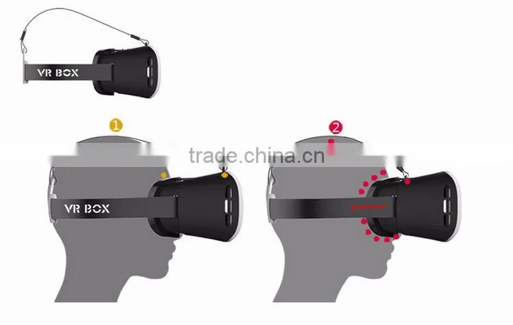 Most popular VR BOX Virtual Reality 3D glasses with headstrap,custom branded