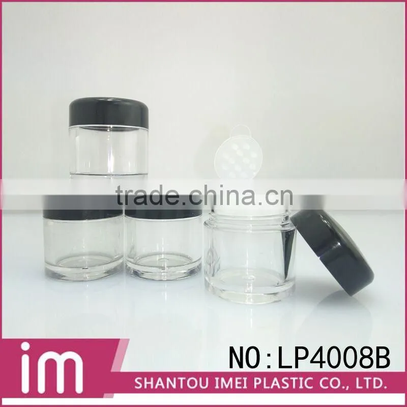 Round Shape plastic empty compact cosmetic loose powder case