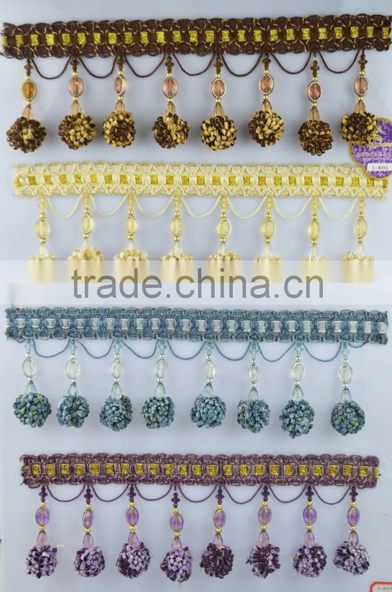 new curtain decorative pompon tassel fringe