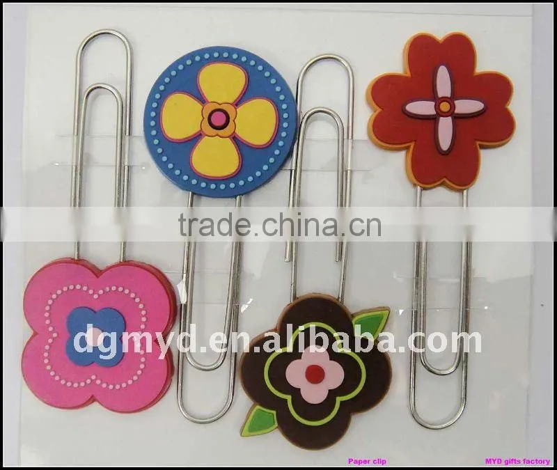 beautiful and special non-phthalates and lead free soft pvc paper clip