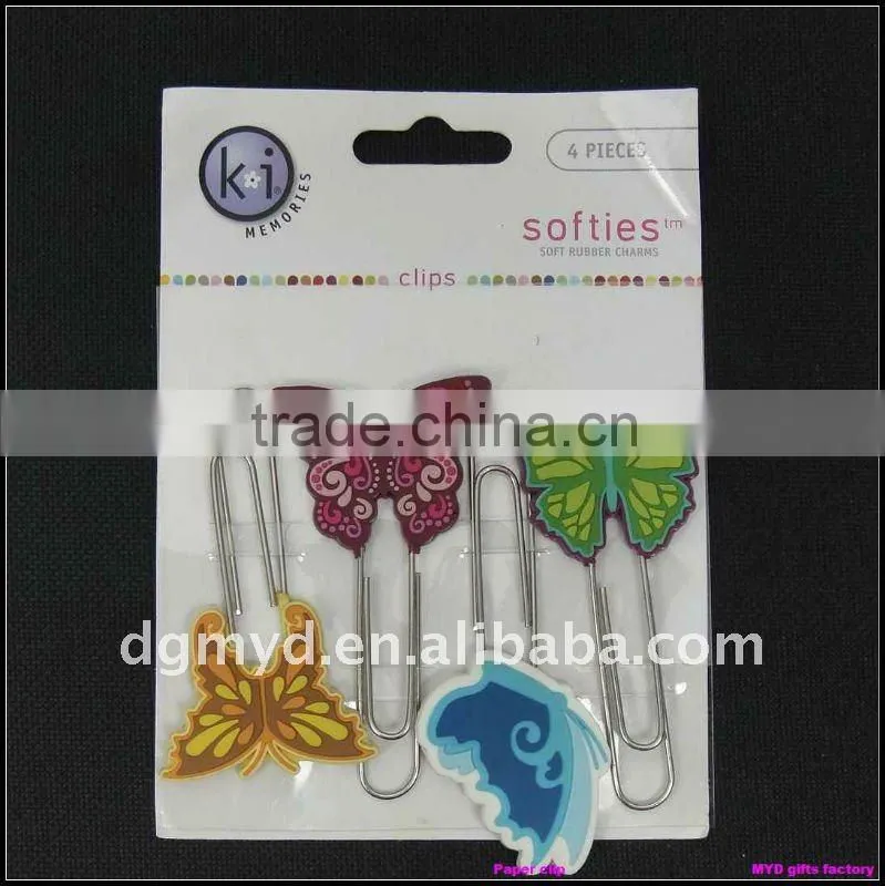 beautiful and special non-phthalates and lead free soft pvc paper clip