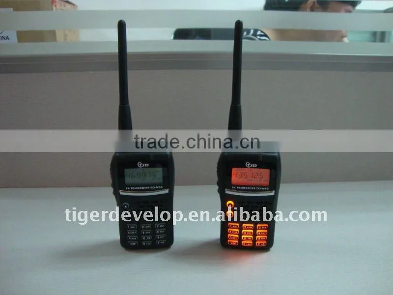 Td-v60 vhf/uhf handheld walkie talkie 5W 1200mAh long distance talkabout